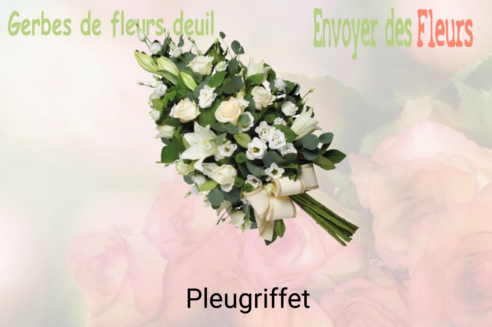 Gerbe de fleurs de deuil livrée à Pleugriffet